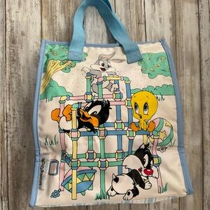 Vintage Unused Looney Tunes Baby Bottle Vinyl Tote Diaper Bag Old New Stock